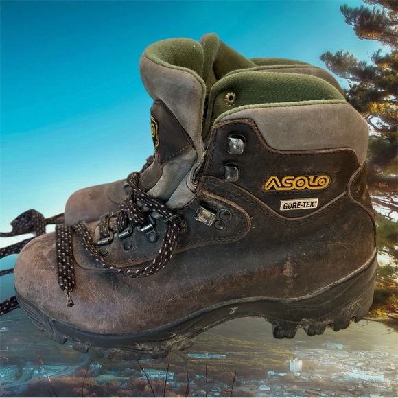 Asolo Shoes - Asolo Gore-Tex Boots - Dark Brown Leather, Olive Insulated Liner, Sz 8.5